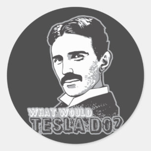 Sticker Rond Nikola Tesla
