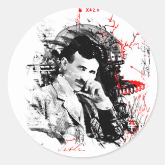 Sticker Rond Nikola Tesla