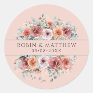 Sticker Rond N'Importe Quel Événement, Ethéal Rose Gold, Blush 