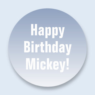 Sticker Rond N'importe quel nom, joyeux anniversaire + ombre de