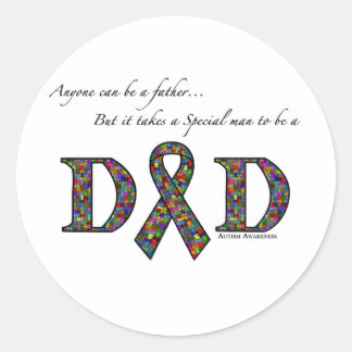 Sticker Rond N'importe qui peut être un père...autisme