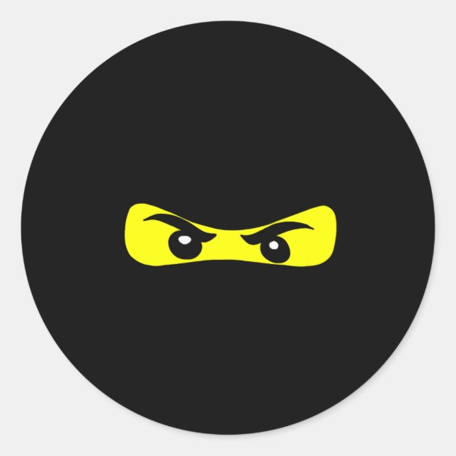 Sticker Rond Ninja Eyes Fun Halloween Ninja Costume (Devant)