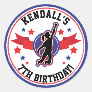 Sticker Rond Ninja Filles guerrières Anniversaire