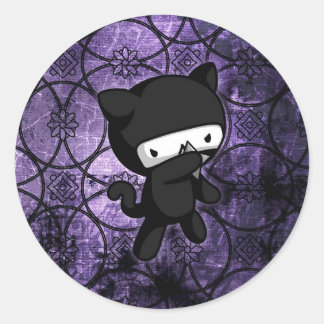 Sticker Rond Ninja Kitty