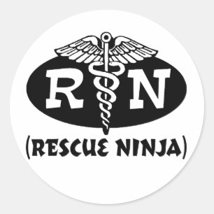 Sticker Rond Ninja Nurse