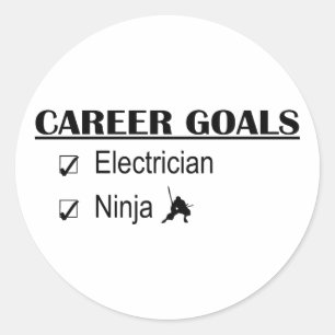 Sticker Rond Ninja Objectifs de carrière - Electricien