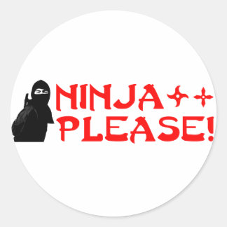 Sticker Rond Ninja Please2