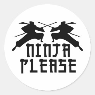 Sticker Rond Ninja S'Il Vous Plaît !