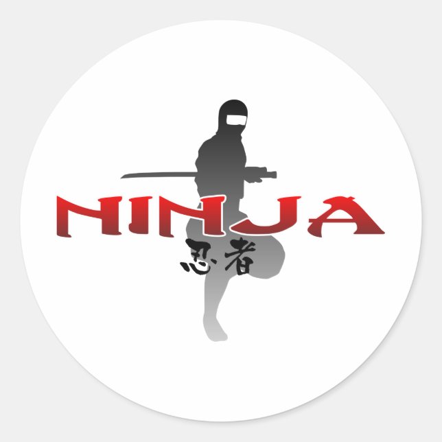 Sticker Rond Ninja Silhouette (Devant)