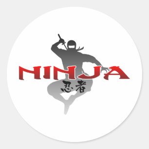 Sticker Rond Ninja Silhouette