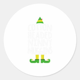 Sticker Rond Ninny Muggins ! Chri amusant à tête de coton
