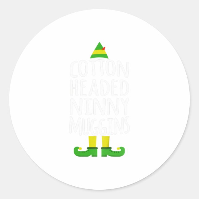 Sticker Rond Ninny Muggins ! Chri amusant à tête de coton (Devant)