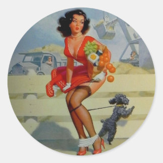 STICKER ROND NIP UP GIRL