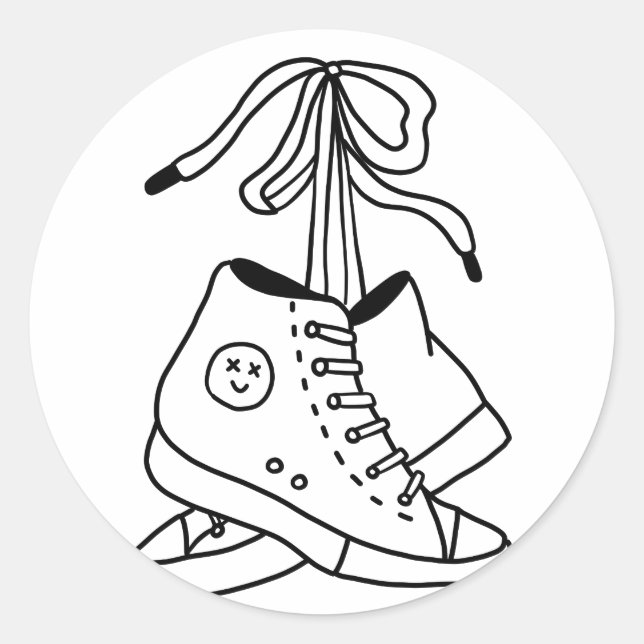 STICKER ROND NIRVANA CONVERSE, CONVERSE, BASKET, DESIGN CUT (Devant)