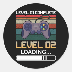 Sticker Rond Niveau 01 Niveau complet 02   Jeu vidéo d'annivers