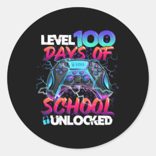 Sticker Rond Niveau 100 Jours De L'École Joueur Déverrouillé Vi