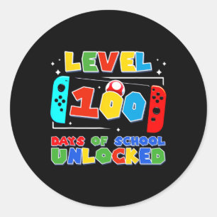 Sticker Rond Niveau 100 Jours D'École Déverrouillés Garçons Fil