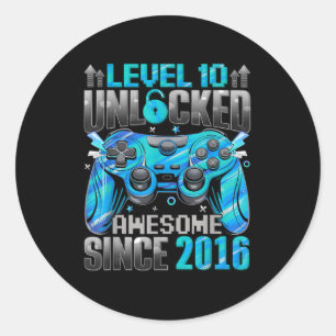 Sticker Rond Niveau 10 Débloqué Incroyable Depuis Anniversaire