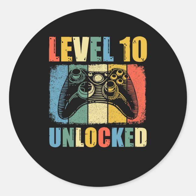 Sticker Rond Niveau 10 déverrouillé (Devant)