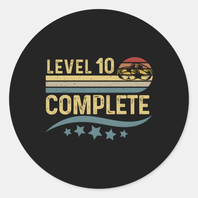 Sticker Rond Niveau 10 Terminer 10E Année D'Anniversaire Mariag (Devant)