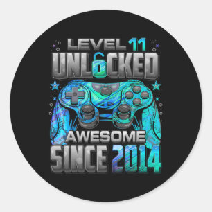 Sticker Rond Niveau 11 Débloqué Incroyable Depuis Anniversaire