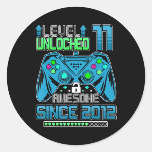 Sticker Rond Niveau 11 Déverrouillé Awesome 2012 jeu vidéo 11th
