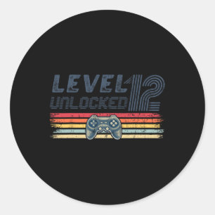 Sticker Rond Niveau 12 Débloqué Jeu Vidéo 12e Anniversaire Joue