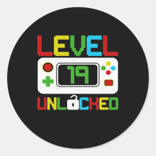 Sticker Rond Niveau 19 Jeu vidéo déverrouillé 10e anniversaire 