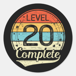 Sticker Rond Niveau 20 - 20e anniversaire du Mariage T