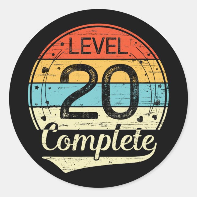 Sticker Rond Niveau 20 - 20e anniversaire du Mariage T (Devant)