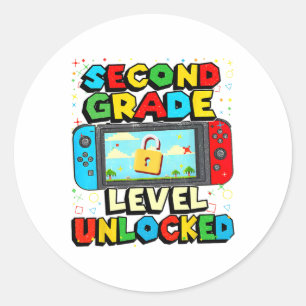 Sticker Rond Niveau 2e année débloqué Drôles de garçons joueurs