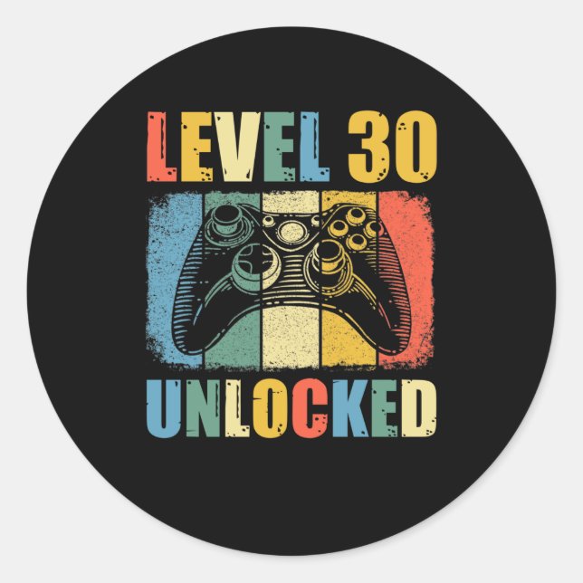 Sticker Rond Niveau 30 déverrouillé (Devant)
