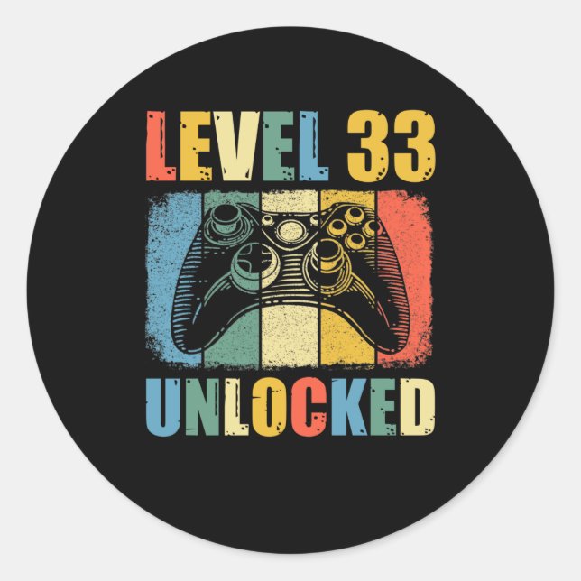 Sticker Rond Niveau 33 déverrouillé (Devant)