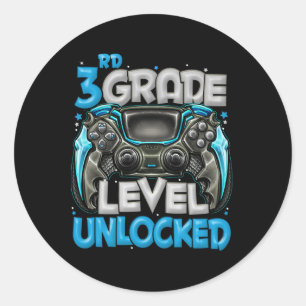 Sticker Rond Niveau 3e année débloqué Jeu sur la rentrée en 3e