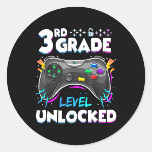 Sticker Rond Niveau 3e année débloqué rentrée scolaire premier