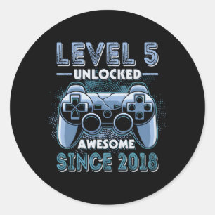 Sticker Rond Niveau 5 Jeu vidéo déverrouillé 5E Jeu