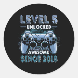 Sticker Rond Niveau 5 Jeu vidéo déverrouillé 5E Jeu