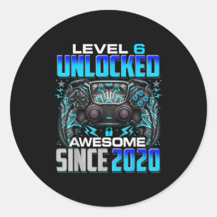 Sticker Rond Niveau 6 Débloqué Incroyable Depuis Anniversaire 6