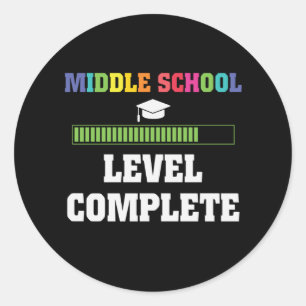 Sticker Rond Niveau de fin de collège complet étudiant