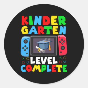 Sticker Rond Niveau De Jardin D'Enfants Terminer Dernière Journ