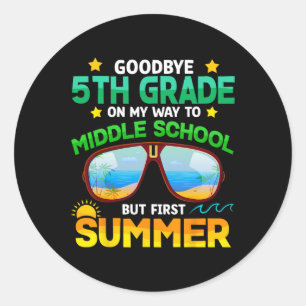Sticker Rond Niveau De L'École Secondaire Premier Été