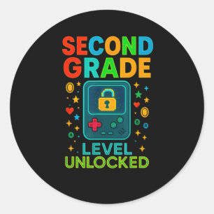 Sticker Rond Niveau Deuxième année débloqué Gamer Ck Pour l'éco