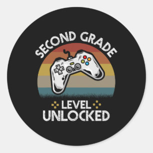 Sticker Rond Niveau Deuxième Année Débloqué Jeu Vidéo Byck À L'