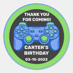 Sticker Rond Niveau Déverrouillé Jeu d'Anniversaire Personnalis