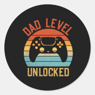 Sticker Rond Niveau Déverrouillé - Jeu Lover Gamer Bientôt Être