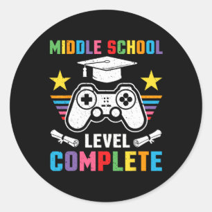 Sticker Rond Niveau du collège Terminé Diplôme Cl 2025 Ga