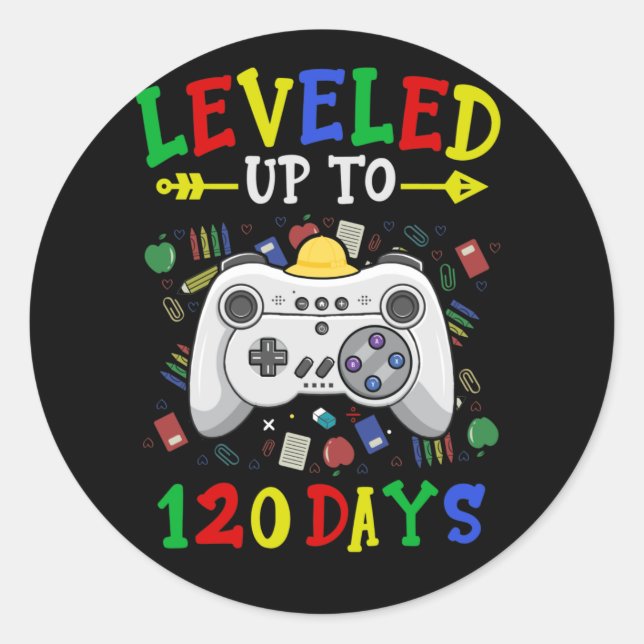 Sticker Rond Niveau supérieur 120 jours d'école Jeux vidéo Ense (Devant)