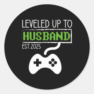Sticker Rond Niveau Supérieur À Mari 2025 Jeu Vidéo Drôle Marié