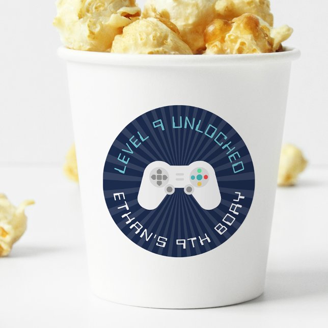 Sticker Rond Niveau supérieur | Thème Gamer Personnalisé Annive (Créateur téléchargé)