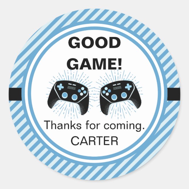 Sticker Rond Niveau vers le haut Jeu Personnalisé Jeu d'anniver (Devant)